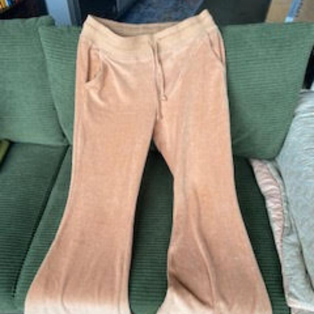 Aerie Velour Super Flare Pants in Tan